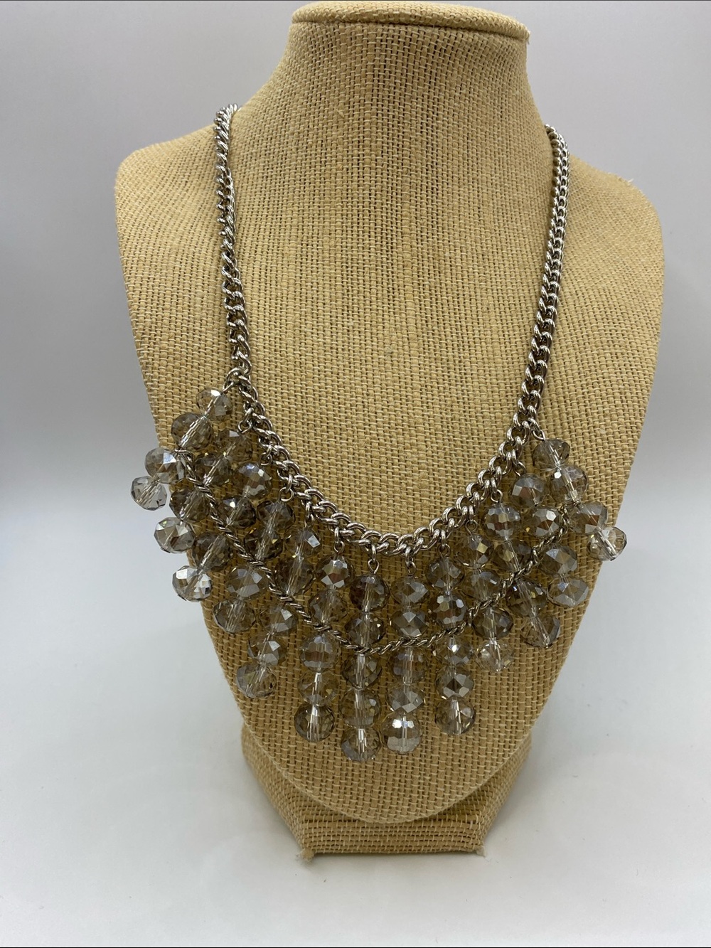Vera Wang Smoky Crystal Statement Necklace